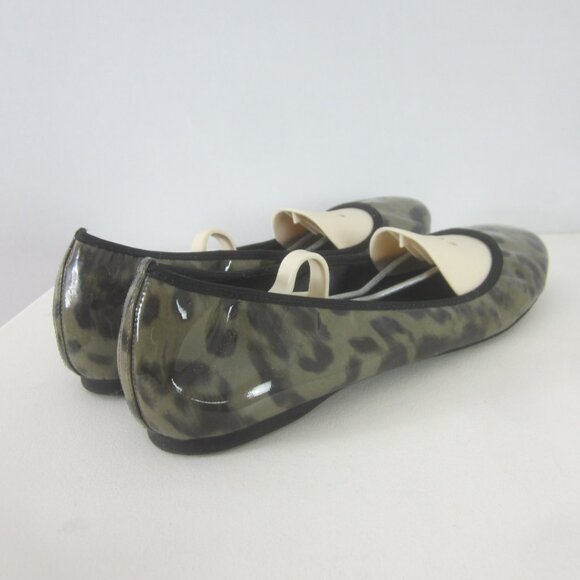 J. Crew Womens 8 M Cece Patent Leather Camo Animal Print Ballet Flats Italy - Picture 9 of 13